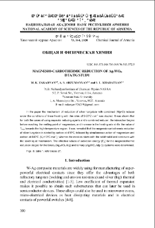 Magnesio-carbothermic reduction of Ag2WO4. DTA/TG study