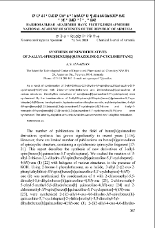 Synthesis of new derivatives of 3-allyl-spiro[benzo[h]quinazoline-5,1'-cycloheptane]