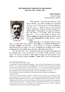 The Formation Of The Militia In Van Province (November 1915-October 1916)