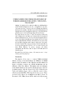 Understanding The Underlying Dynamics Of Turkish-Azerbaijani Relations: “One Nation, Two States?”