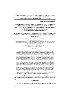 LATE NEOPROTEROZOIC-EARLY CAMBRIAN, LATEPALEOZOIC AND LATE JURASSIC granitoid magmatism on the northernactive margin of Gondwana, Tsaghkunyats anticlinorium of Lesser Caucasus (Central-Northern Armenia)