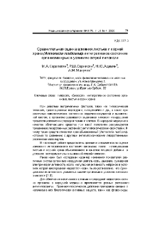Сравнительная оценка влияния листьев и корней хрена (Armoracia rusticana) на интегративное состояние организма крыс в условиях острой гипоксии