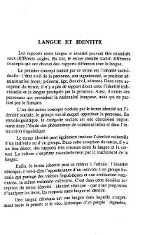 Langue et identité
