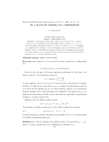 On a scale of criteria on n-dependence