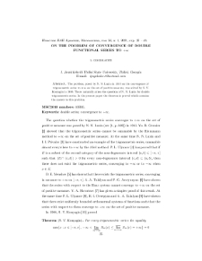 On the problem of convergence of double functional series to +∞