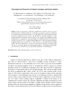 Electrophysical Properties of Natural Armenian and Syrian Zeolites