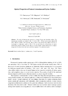 Optical Properties of Natural Armenian and Syrian Zeolites