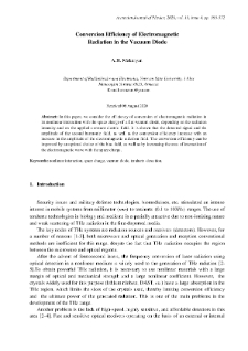Conversion Efficiency of Electromagnetic Radiation in the Vacuum Diode
