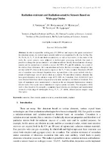Radiation-resistant and Radiation-sensitive Sensors Based on Wide-gap Oxides