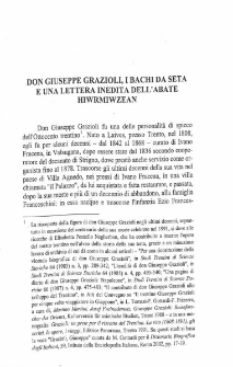Don Giuseppe Grazioli, i bachi da seta e una lettera inedita dell'Abate Hiwrmiwzean