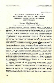 Метаболизм серотонина в области дорзального ядра шва и синего пятна головного мозга крысы в условиях невротизации