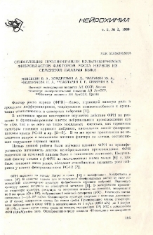 Стимуляция пролиферации культивируемых фибробластов фактором роста нервов из семенной плазмы быка