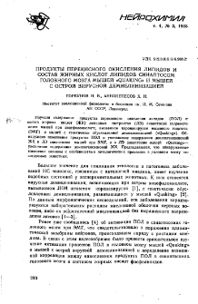 Продукты перекисного окисления липидов и состав жирных кислот липидов синаптосом головного мозга мышей «Quaking» и мышей с острой вирусной демиелинизацией