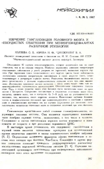 Изучение ганглиозидов головного мозга и сосудистых сплетений при менингоэнцефалитах различной этиологии