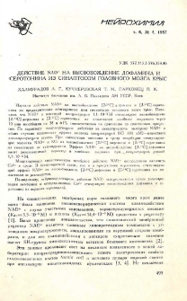 Действие NAD+ на высвобождение дофамина и серотонина из синаптосом головного мозга крыс