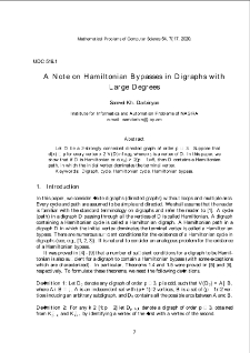 A Note on Hamiltonian Bypasses in Digraphs with Large Degrees