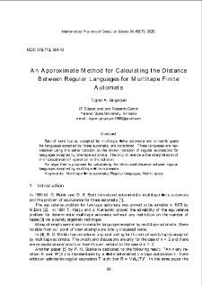 An Approximate Method for Calculating the Distance Between Regular Languages for Multitape Finite Automata