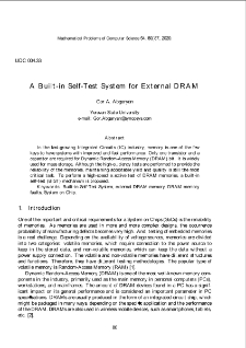 A Built-in Self-Test System for External DRAM