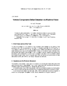 Vehicle Components Defect Detection via Machine Vision