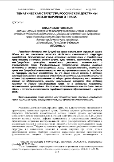 Тематическая структура российской доктрины международного права