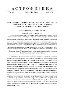 Филаменты крупномасштабной структуры и первичные скалярные и векторные гравитационные возмущения