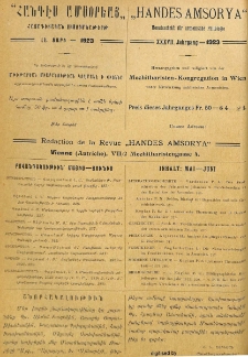 Բովանդակութիւն՝ Մայիս-Յունիս
