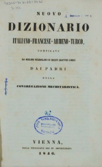 Nuovo dizionario Italiano-Francese-Armeno-Turco
