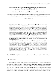 Study of MWCNT / SnO2/Ru thick-film sensors for detecting thepresence of certain harmful gases in air