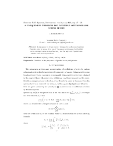 A uniqueness theorem for multiple orthonormal spline series