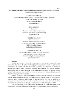 Nutrition, probiotics and periodic disease: dna methylation of commensal Escherichia coli