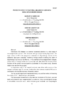 Protective effect of bacterial melanin on substantia nigra in parkinson's disease