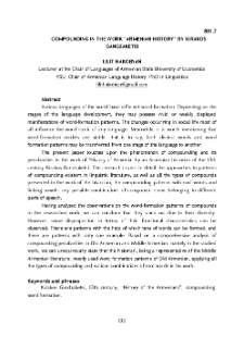 Compounding in the work “Armenian history” by Kirakos Gangzaketsi