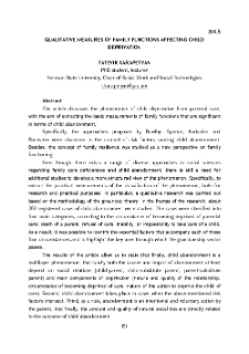 Qualitative measures of family functions affecting child deprivation