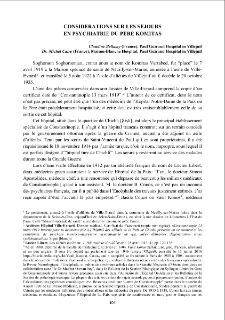 Considérations sur les séjours en psychiatrie du Père Komitas
