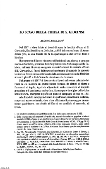 Lo Scavo Della Chiesa Di S. Giovanni