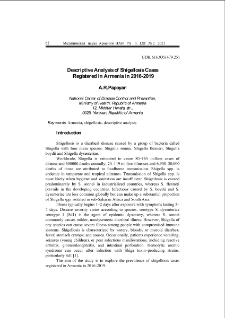Descriptive Analysis of Shigellosis Cases Registered in Armenia in 2016-2019