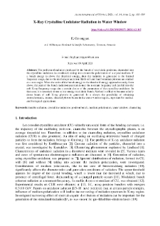 X-Ray Crystalline Undulator Radiation in Water Window