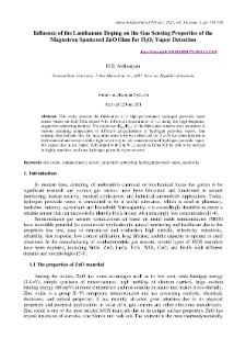 Influence of the Lanthanum Doping on the Gas Sensing Properties of the Magnetron Sputtered ZnO films for H2O2 Vapor Detection