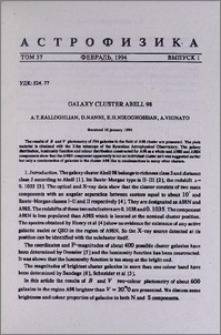 Galaxy cluster Abell 98