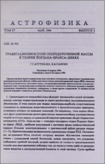 Гравитационное поле сосредоточенной массы в теории Йордана-Бранса-Дикке