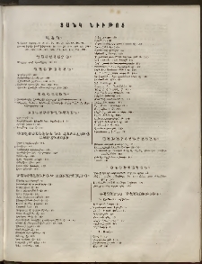 Եւրոպա: Օրագիր ընտանեկան, 1859, Ցանկ նիւթոց