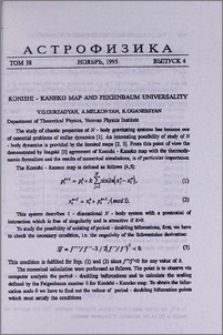 Konishi - Kaneko map and Feigenbaum universality