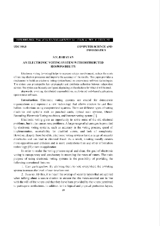 An electronic voting system with distributed responsibility
