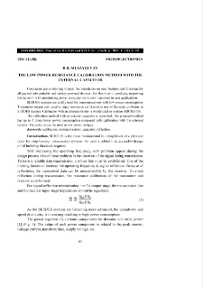 The low power resistance calibration method with the external capacitor