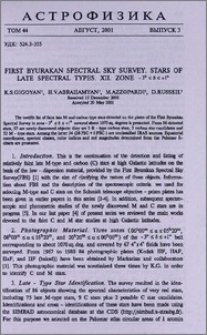 First Byurakan Spectral Sky Survey. Stars of late spectral types. XII. Zone -3º ≤ δ ≤ + 1º
