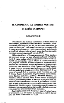 Il Commento al «Padre Nosŧro» di Ełišē Vardapet Introduzione