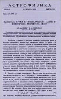 Волновые пучки в неоднородной плазме в поперечном магнитном поле