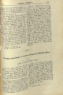 Version arménienne et version syriaque de Timothée Élure