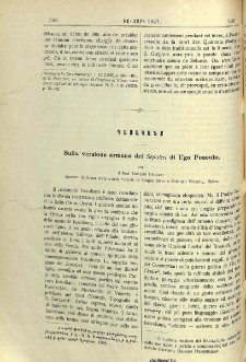 Sulla versione armena dei Sepolcri di Ugo Foscolo