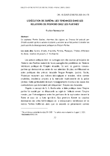 L'exécution de Suréna: Les Tendances Dans Les Relations de Pouvoir Chez Les Parthes